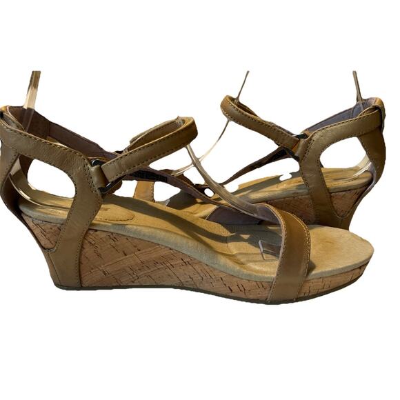 Teva Womens Brown Leather Open Toe Wedge Espadrille Sandals Size 9 US - Picture 6 of 9